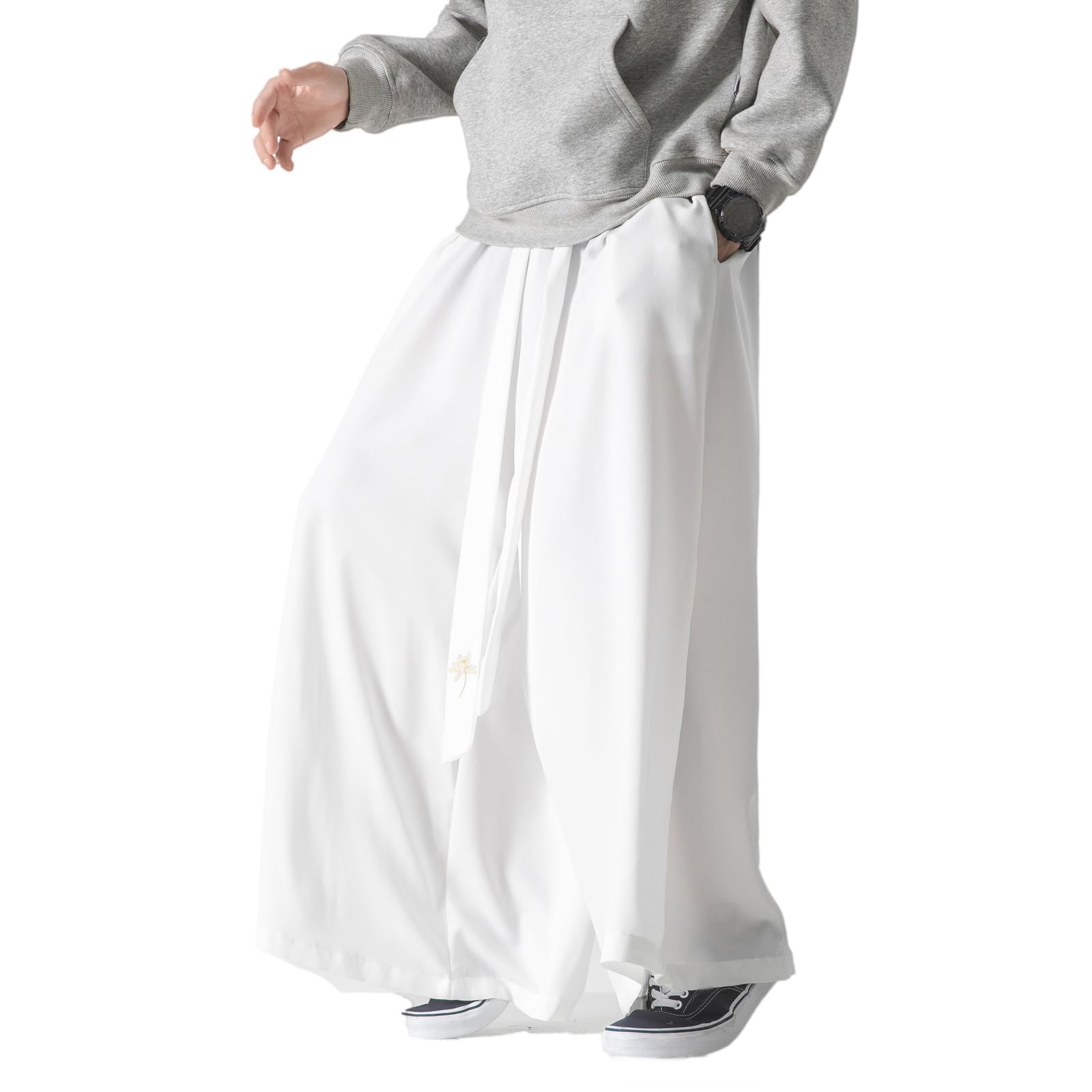 Herrenhose mit weitem Bein und Kordelzug Japanische weiche Yogahose Hip Hop Baggy Trousers