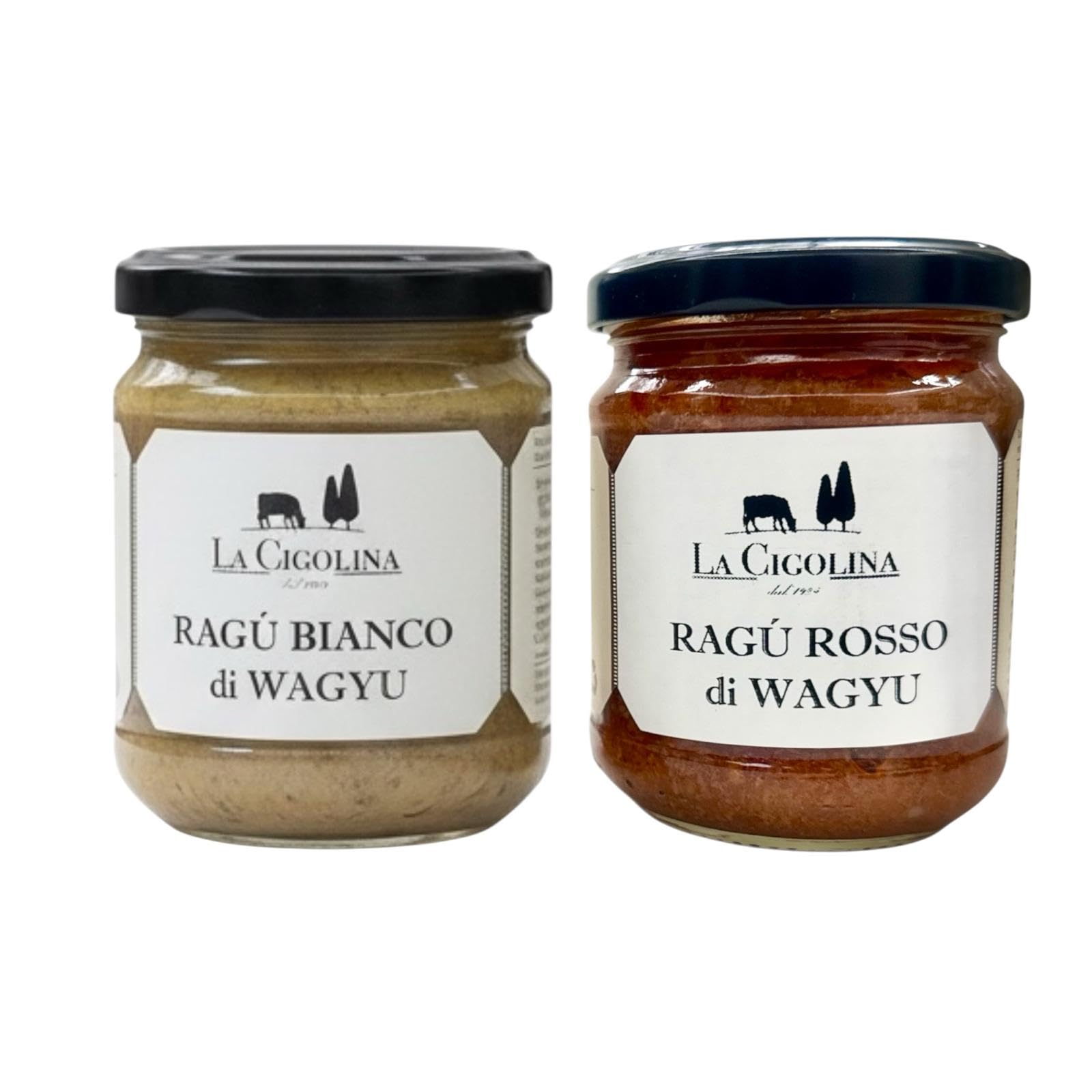La Cigolina – Ragù Rosso & Bianco di Wagyu 100% Italiano (2x190g) | Sughi pronti gourmet con carne marezzata ricca di Omega 3 e 6 | Filiera corta, senza conservanti, sapore umami