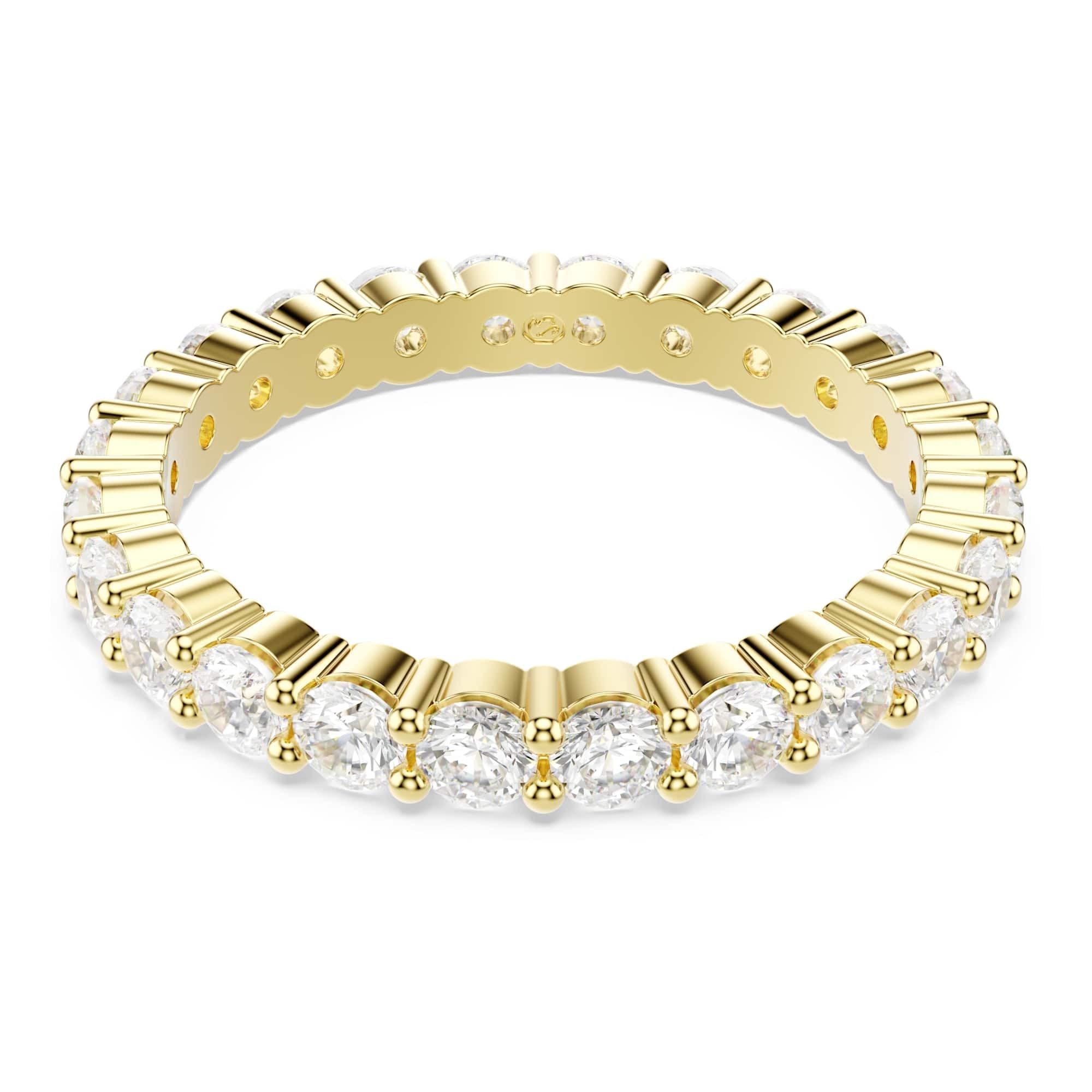 Swarovski Matrix Vittore Kollektion Bandring, Rundschliff, Weiß, Goldfarben beschichtet