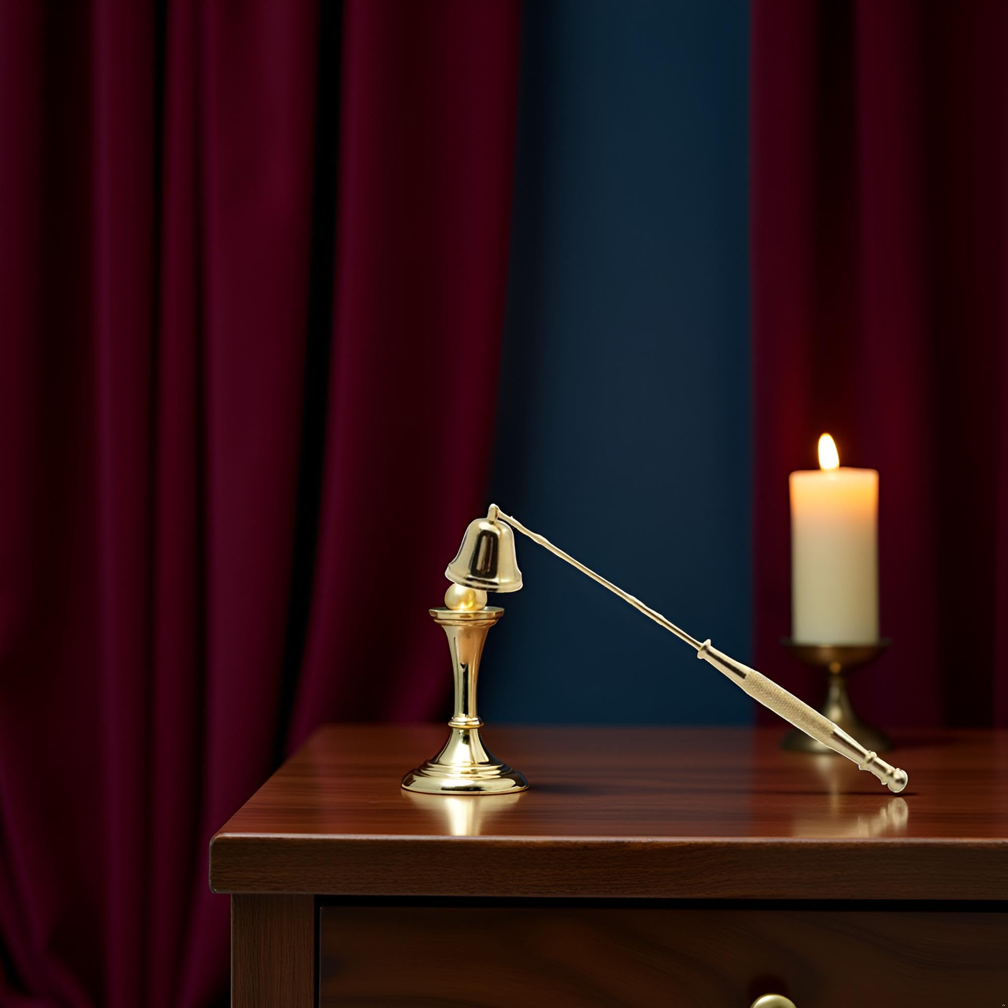 GANPUB Gold Metal Candle Snuffer Wick Snuffer with Long Handle Candlesnuffers Candle Sleeves Accessories