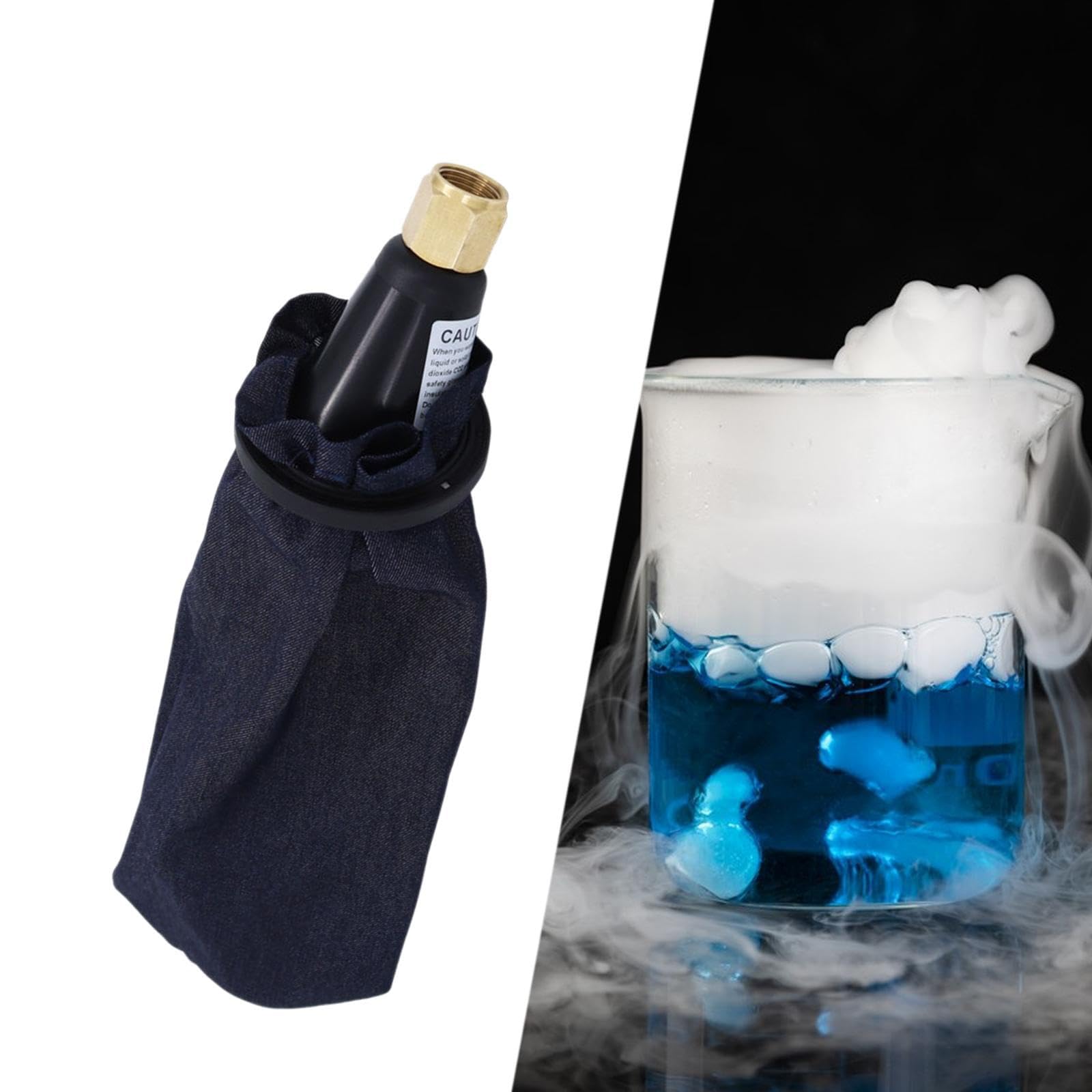 Fabricante de hielo seco fijación para cilindro de CO2 conservación de alimentos portátil fabricante de hielo seco con abrazadera de bolsa de recogida y cono