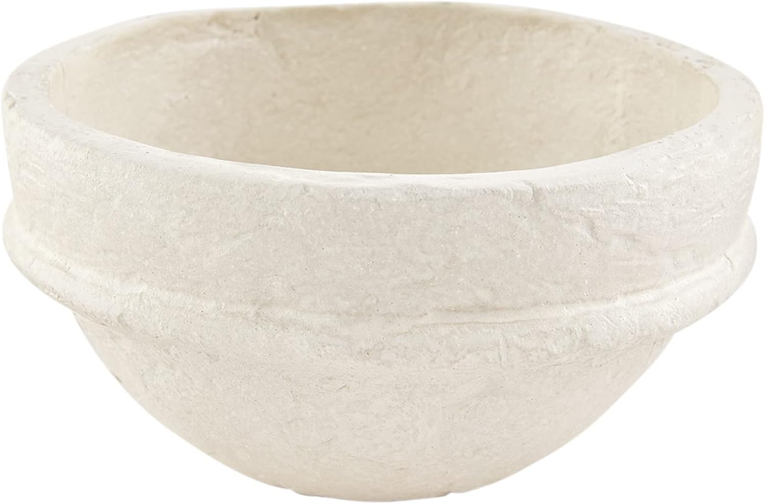 Mud Pie Paper Mache Bowl, Small, 3 x 5 dia, White