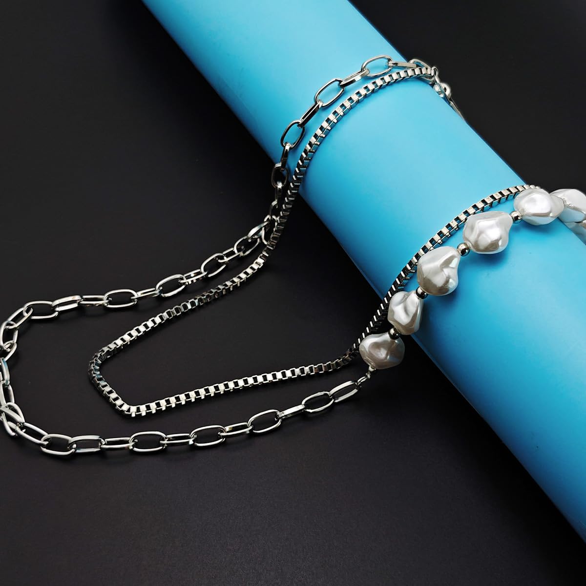 Hosenkette für Herren, geschichtete Perlen, Perlen, Geldbörse, Kette, Statement, Punk, Hip-Hop, Vintage-Schmuck-Zubehör