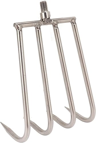 Miniatura 2 de VBESTLIFE Rastrillo acuático portátil para malas hierbas, rastrillo de acero inoxidable con 4 dientes, rastrillo telescópico para pesca