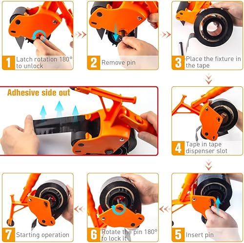 Miniatura 4 de BAUSATZ Dispensador de cinta adhesiva de aplicación de cinta adhesiva de doble versión, escritura de cinta de empuje manual, aplicador profesional