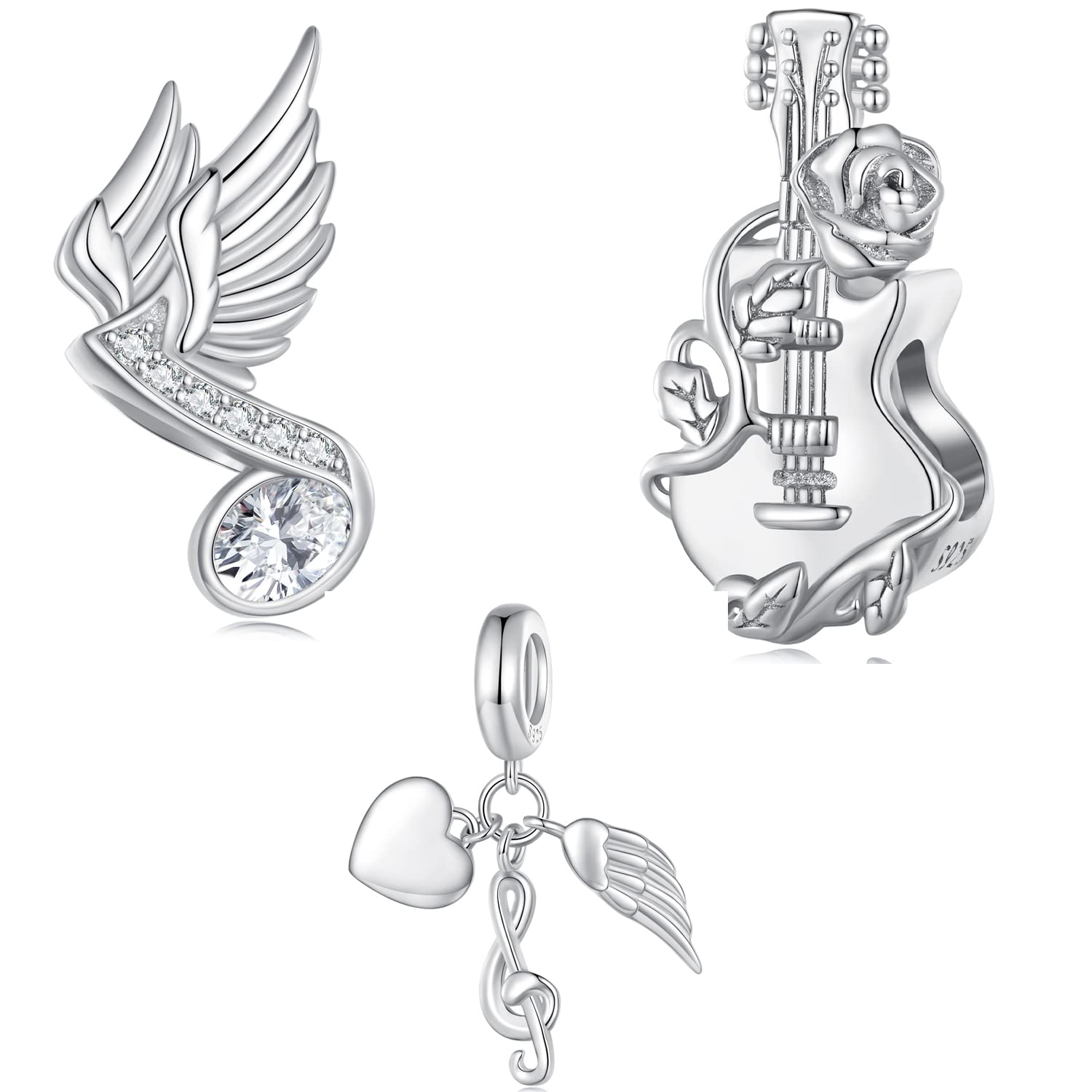 Accessori per braccialetti per strumenti musicali con perline fai-da-te in argento sterling 925