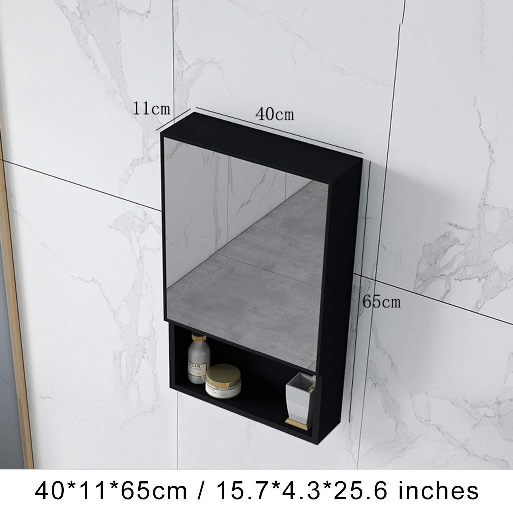 Amazon.co.jp: 浴室用化粧鏡 ブラック 40*11*65cm ウォールマウント