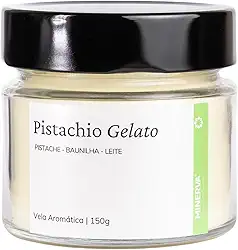 MINERVA - Vela Aromatica Artesanal Perfumada - 150g (Pistachio Gelato)