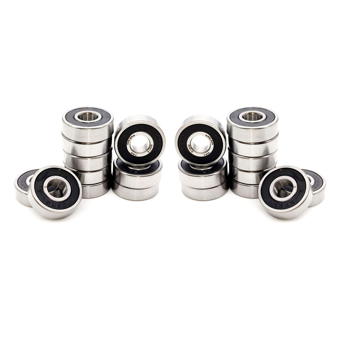 FKG 608-2RS 8x22x7mm Skateboard Bearings, Deep Groove Ball Bearing Double Rubber Seal Bearings Pre-Lubricated 20 Pcs