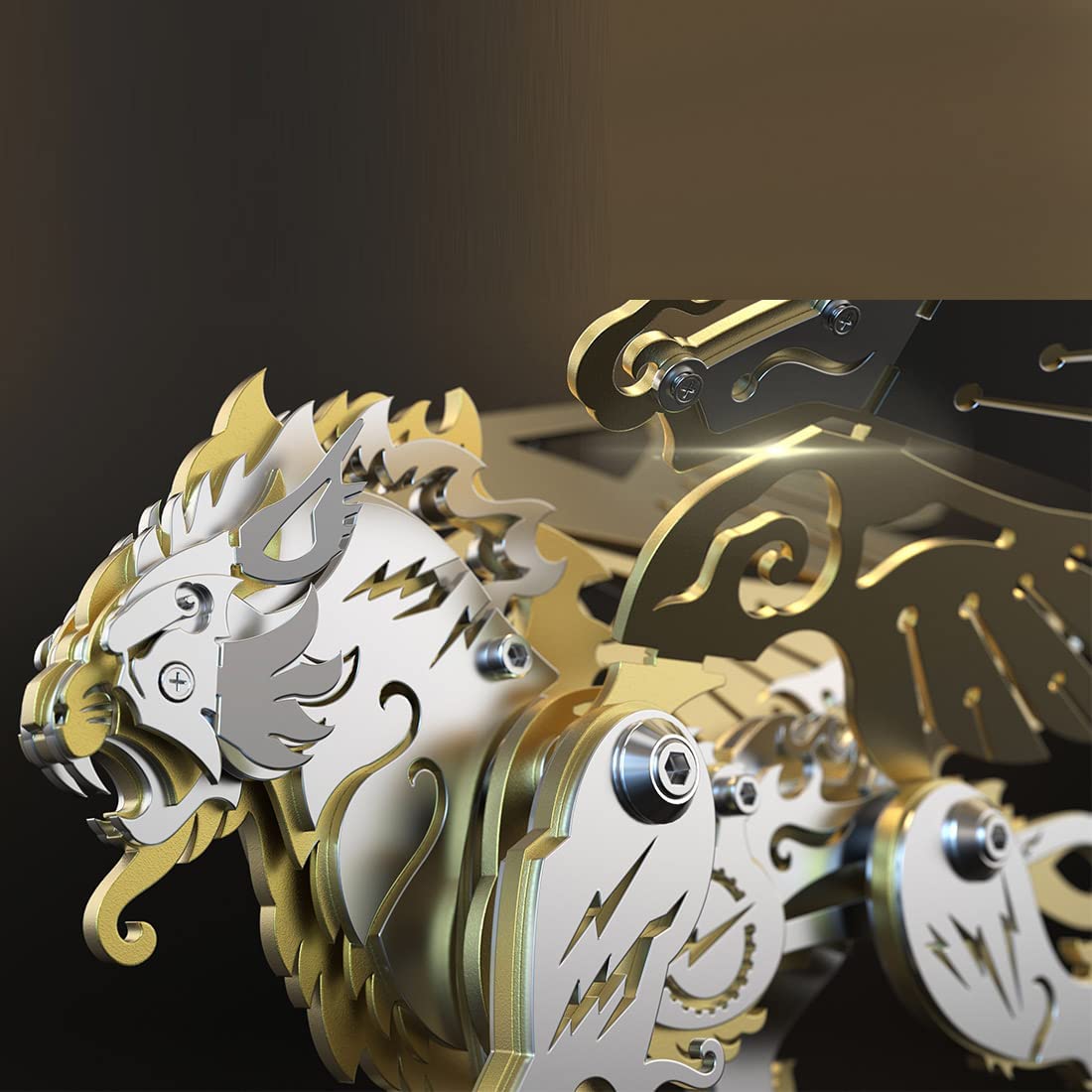 Metalkitor Metalowe puzzle 3D, latający tygrys ze skrzydłami, zestaw modeli - mechaniczna metalowa układanka, DIY, zabawka, ozdoba, rzemiosło montażowe, łamigłówka - idealna dla dzieci i dorosłych