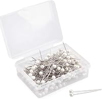 PECULA 600PCS Pearlized Ball Head Push Pins 1.5 Inch Straight Pins for Sewing Crafts Wedding Bouquets Corsages