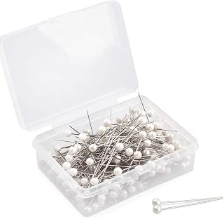 PECULA 600PCS Pearlized Ball Head Push Pins 1.5 Inch Straight Pins for Sewing Crafts Wedding Bouquets Corsages