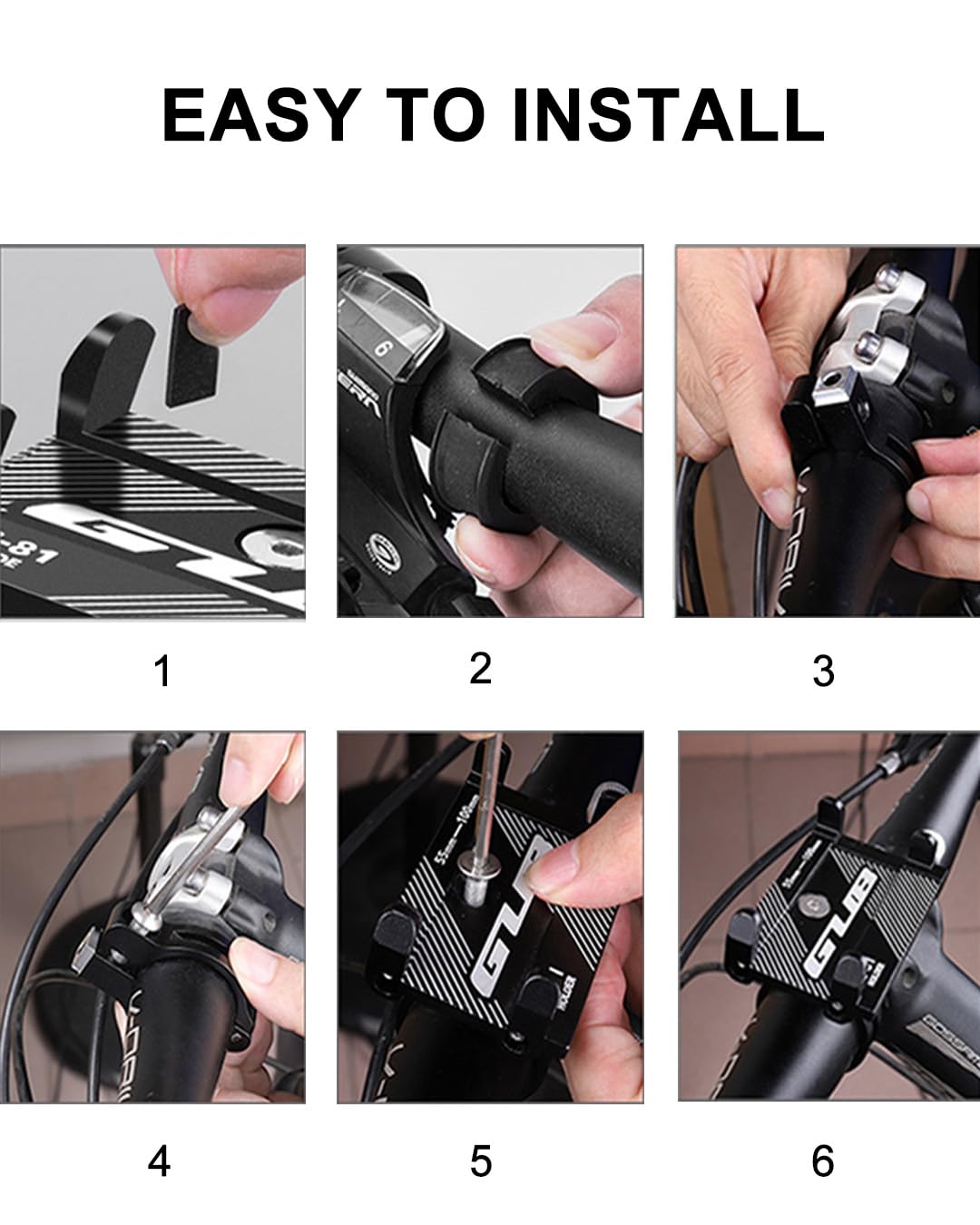 Aluminium Alloy Bike Mobile Holder, Anti-Vibration Motorcycle Mountain, Mountain Bike Accessories Compatible with iPhone, Motorola, Xiaomi, Samsung, Huawei and Other Devices — view 7