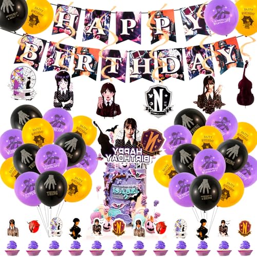 yumcute 38 Stück Geburtstagsdeko Theme Luftballons Geburtstag Set Party Dekoration Geburtstag Happy Birthday Banner Luftballons Tortendeko Kuchen Deko Cake Topper