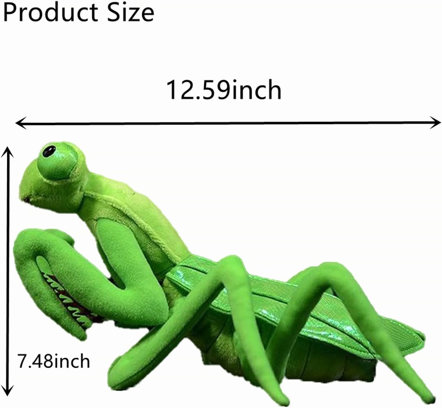 Tiny Heart Simulation Green Praying Mantis Soft Stuffed Animal Plush Toy 12" Long, Lifelike Home Decor Kids Birthday
