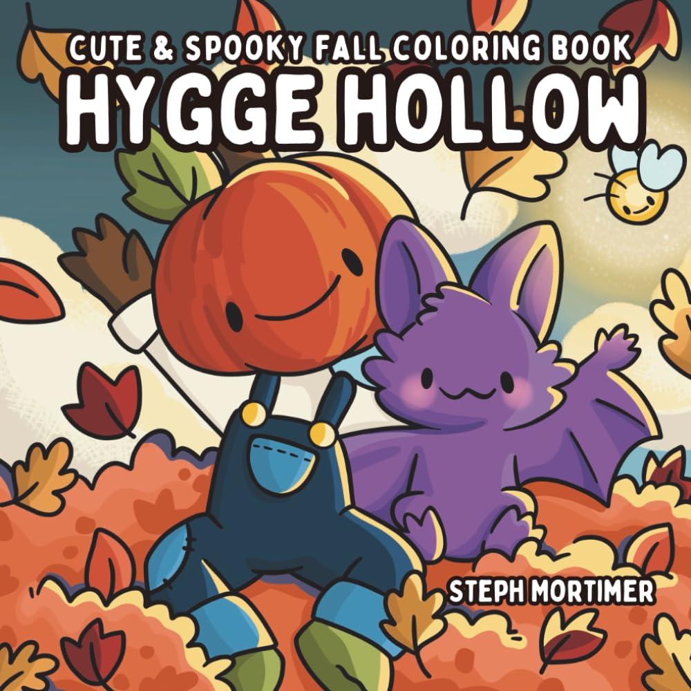 Hygge Hollow Cute and Spooky Fall Coloring Book: Cozy Autumn to Cute Halloween Coloring Book with Whimsical Spooky Characters for Relaxation