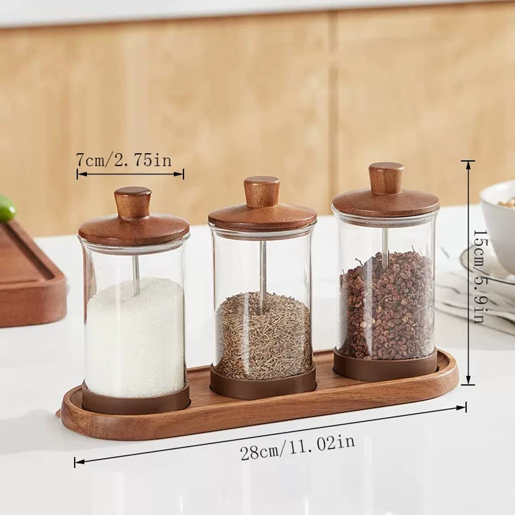NZPOST Barattoli per spezie Barattolo per condimenti Barattolo per Sale in Vetro Scatola per condimenti Cucina di casa Bottiglia per condimenti con glutammato monosodico Pettine
