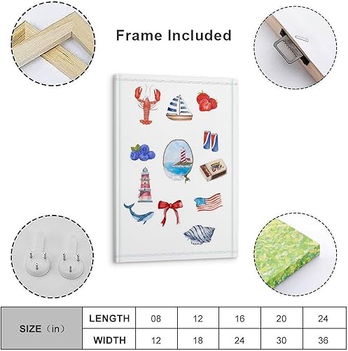 Miniatura 4 de Retro Aesthetic Seaside Poster 90s Fun Various Ocean Elements Seaside Restaurant Poster Wall Art Paintings Canvas Wall Decor Home Decor Living Room