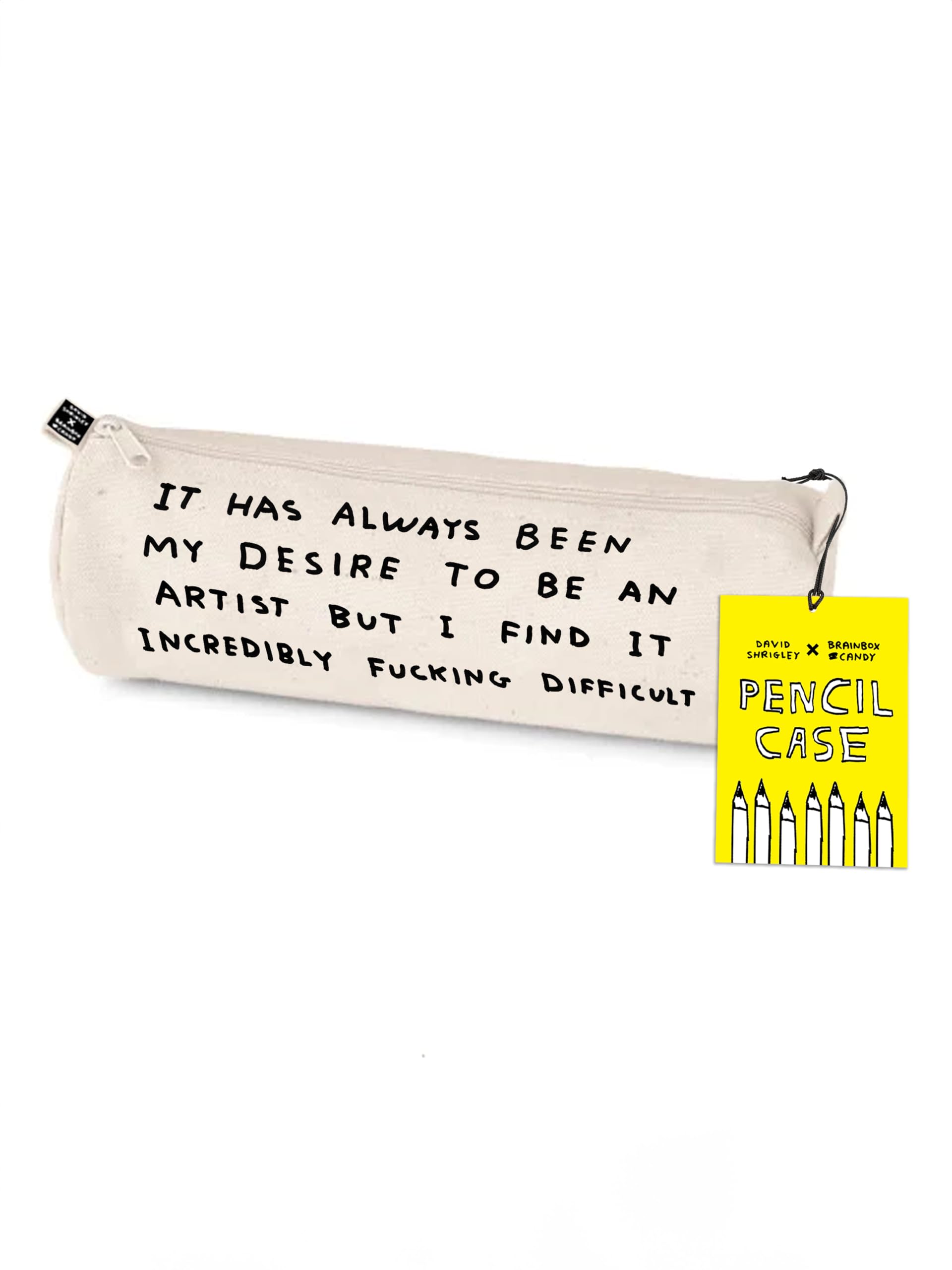 Brainbox Candy Official David Shrigley Pencil Case - Artist Supply Case - Stationery Case - Pencil Pouch - Zip Closure - Zipper Pencil Case - Durable Textile