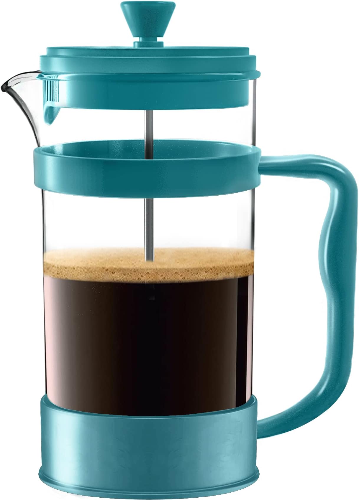 Utopia Kitchen French Press Espresso and Tea Maker with Triple Filters, Stainless Steel Plunger and Heat Resistant Borosilicate Glass (Aqua, 34-oz (Pack of 1))