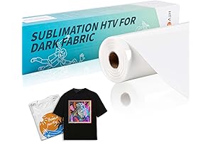 HTVRont Sublimation HTV Vinyl: Transfer Paper for Dark Fabric (Matte 12 x 30 FT)