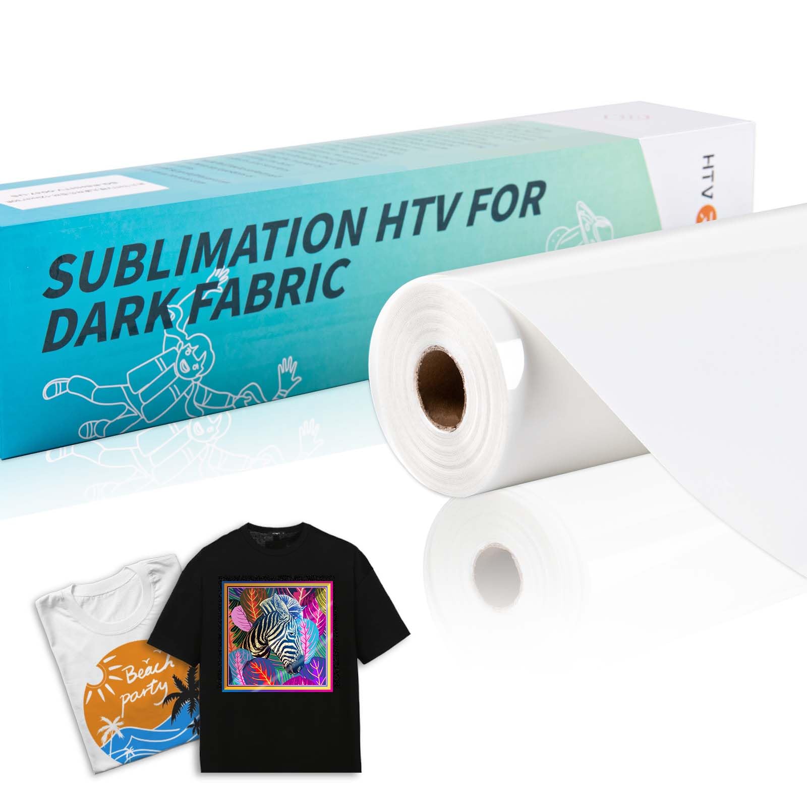 HTVRONT Sublimation HTV for Dark/Light Fabric - Matte Sublimation Vinyl 12" X 30FT - Sublimation Blanks for Sublimation Shirts/Bag/Hat/Pillow