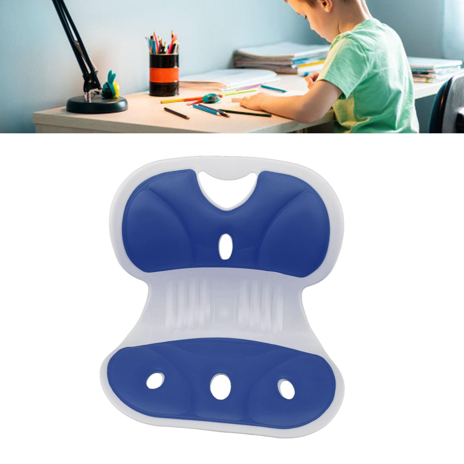 Ergonomiczna Poduszka do Siedzenia z Pianki Memory dla Dzieci Zapewniająca Efektywne Narzędzia Edukacyjne dla Uczniów i ochronę Talii w Biurze (BLUE)