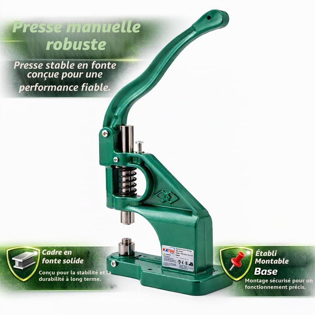 KATSU Tools Oeillet poinçon machine W 4 Die 6 10 12 14MM presse trou outil oeillet Set Kit