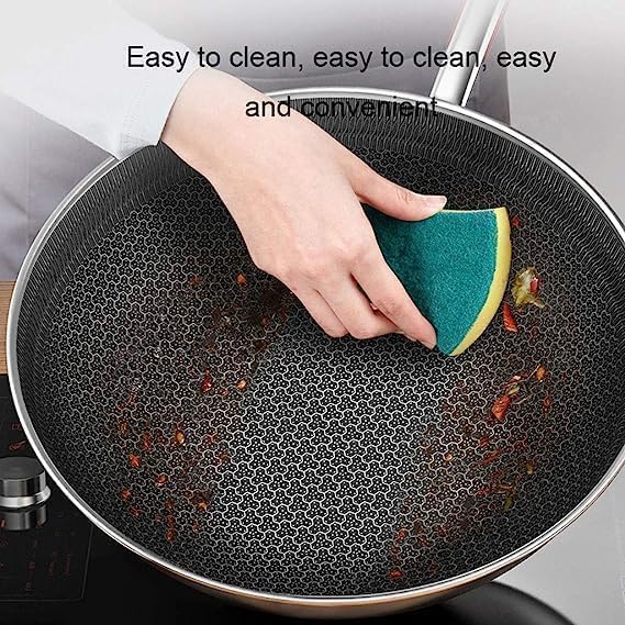 DARKFISH 32 cm triply Fry pan Non Stick Honeycomb Frying pan with lid Induction&Gas Pan for Cooking Kitchen Large Size Frying pan for Egg Omelette Fish Fry and Veg Food 4