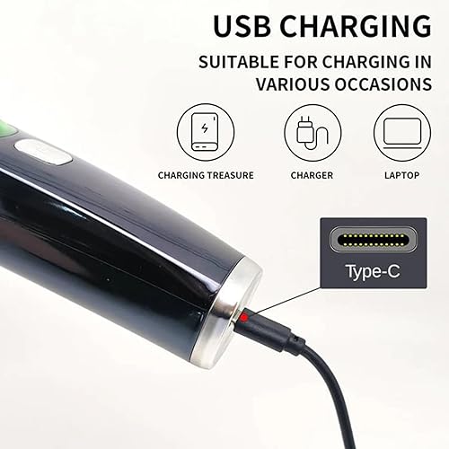 Miniatura 9 de Cortadora de barba al vacío para hombres, cortadora impermeable IPX6 con 2 peines, succión automática de cabello, pantalla digital, maquinilla de