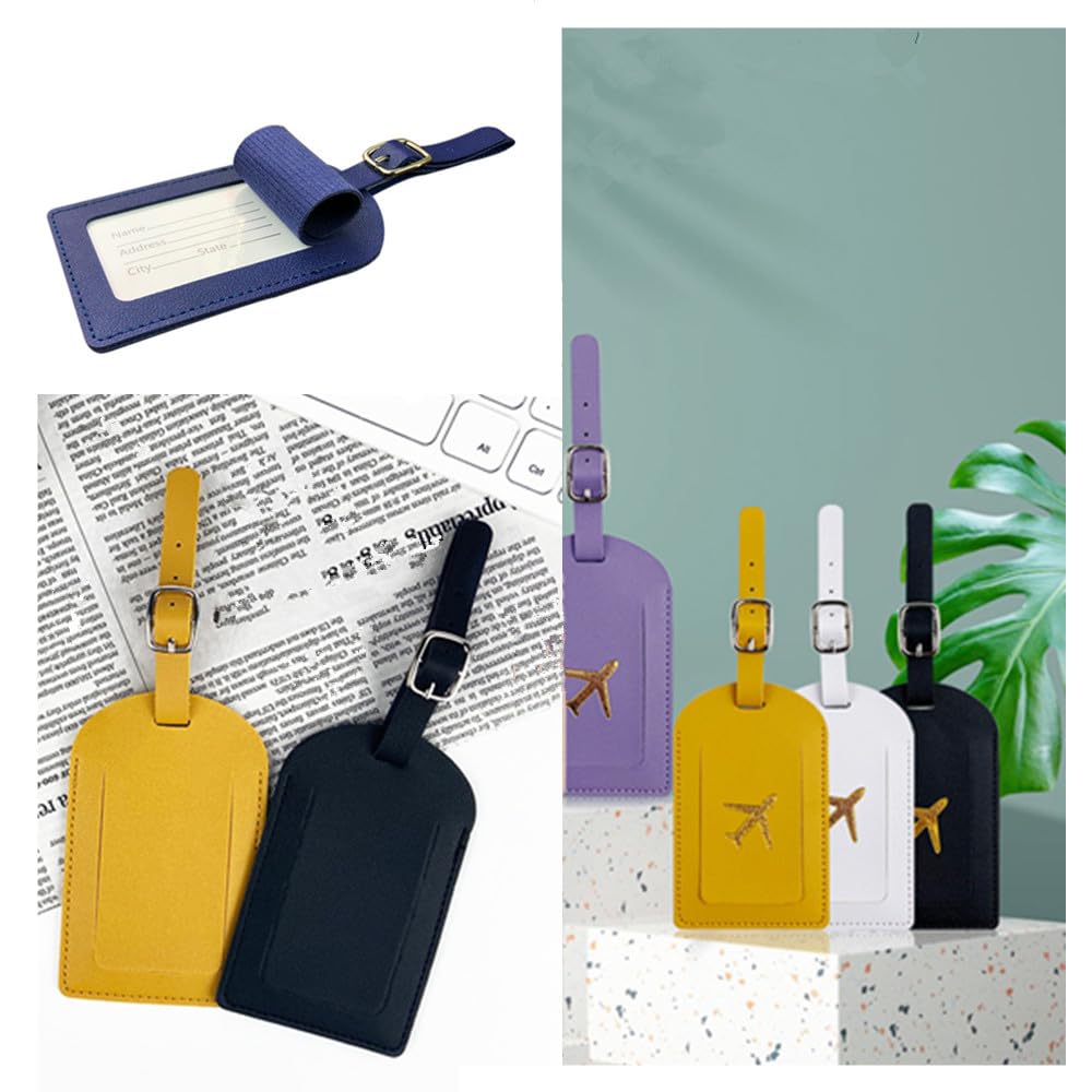 6 Etichette Per Valigia In Pelle PU - Con Protezione Privacy, Anti-Smarrimento, Per Viaggi E Aereo - Foto 10