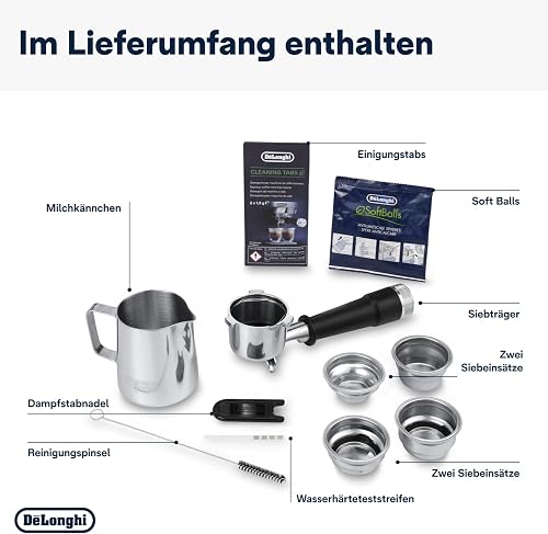 De'Longhi La Specialista Opera EC9555.BK, Machine à café Espresso avec Moulin à Café Intégré, Fonction d'infusion froide, Comprend un bâton de vapeur pour mousser le lait, Comprend des accessoires - 10