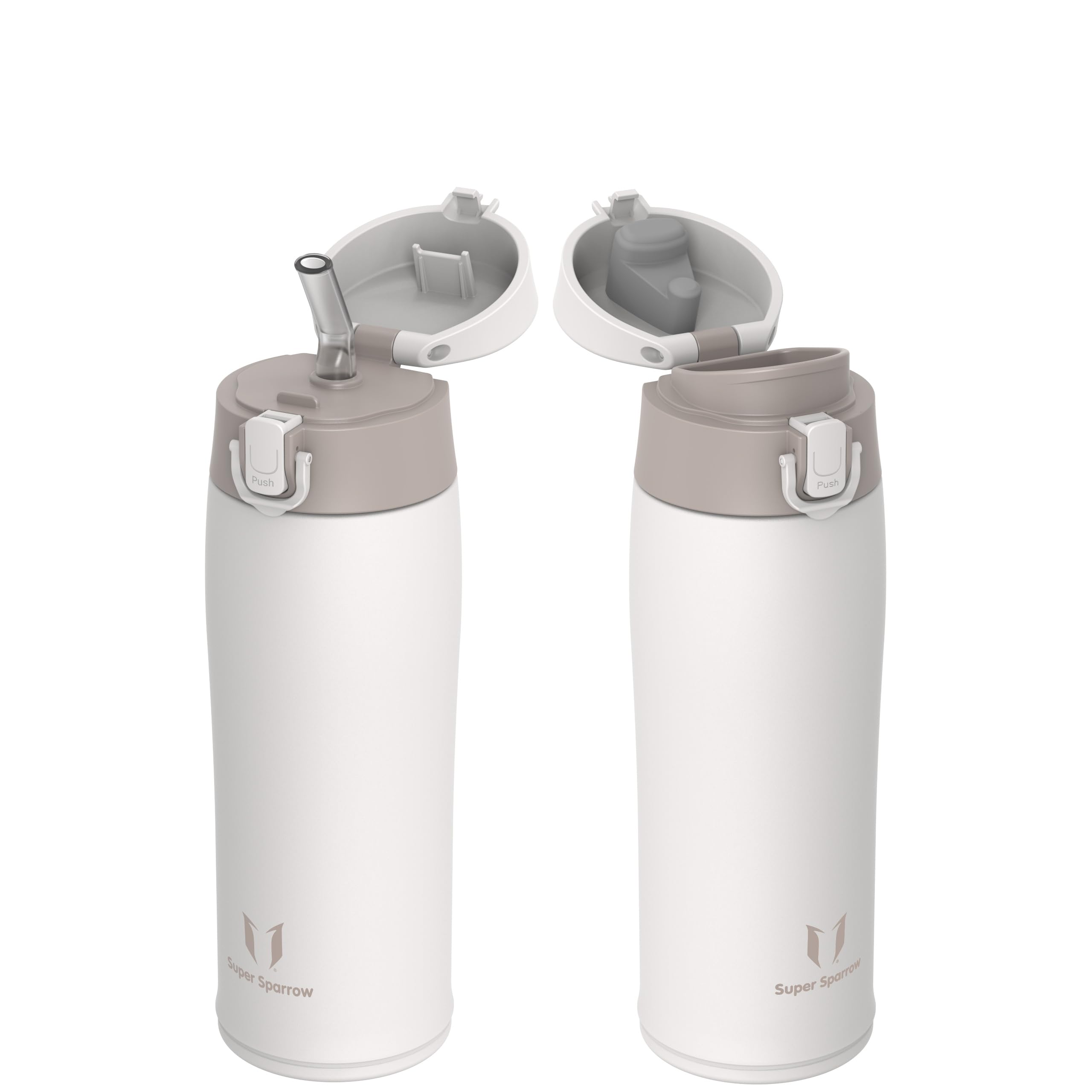 Super Sparrow Water Bottle Stainless Steel 18/8 - Travel Mug - 500ml - Insulated Metal Water Bottle - BPA Free - Leakproof Drinks Bottle