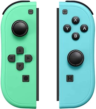 Sreega Replacement Joy-Con (L/R) for Nintendo Switch, Left and Right Controller Green & Blue (Animal Crossing) (Avocado Green/Light Blue)