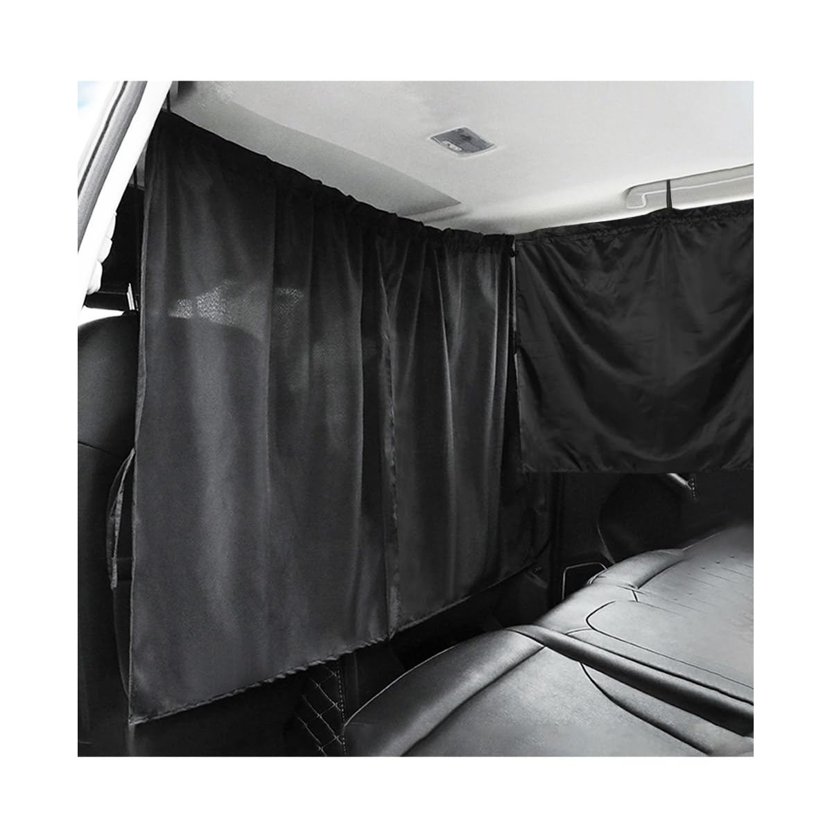 3PCS Car Window Shades, Auto Privacy Divider Curtain with 2 Rear Side Window Shades, Removable Vehicle Light Blocking Sunshades for Heat, UV Rays, Universal Car Accessories