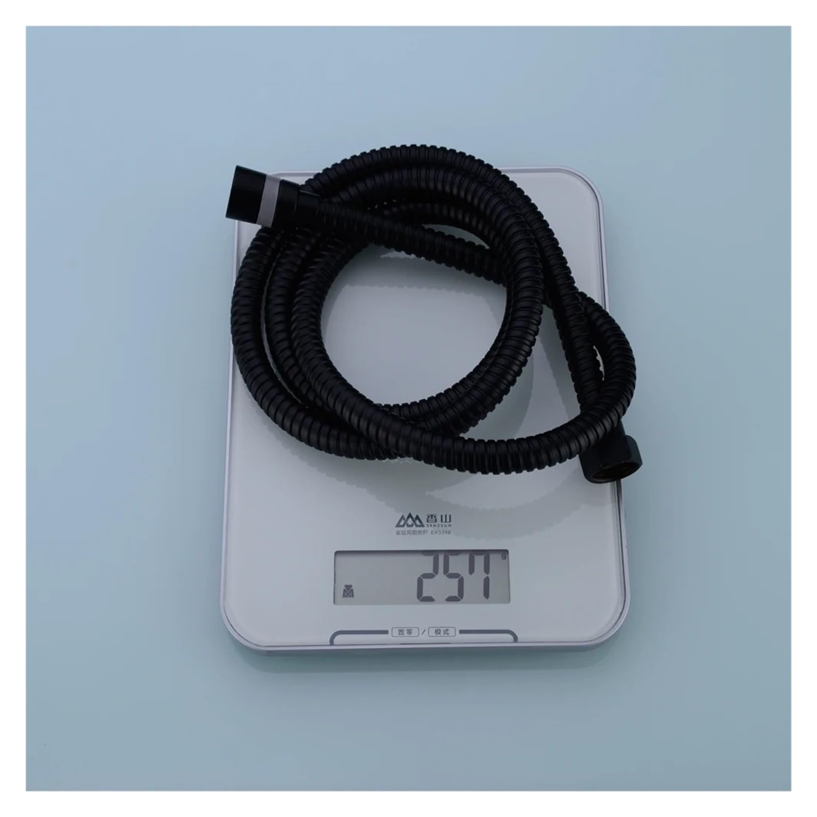 Manguera de ducha flexible de alta presión de 150 cm, acero inoxidable, acabado negro mate, manguera de baño para una mejor experiencia de ducha