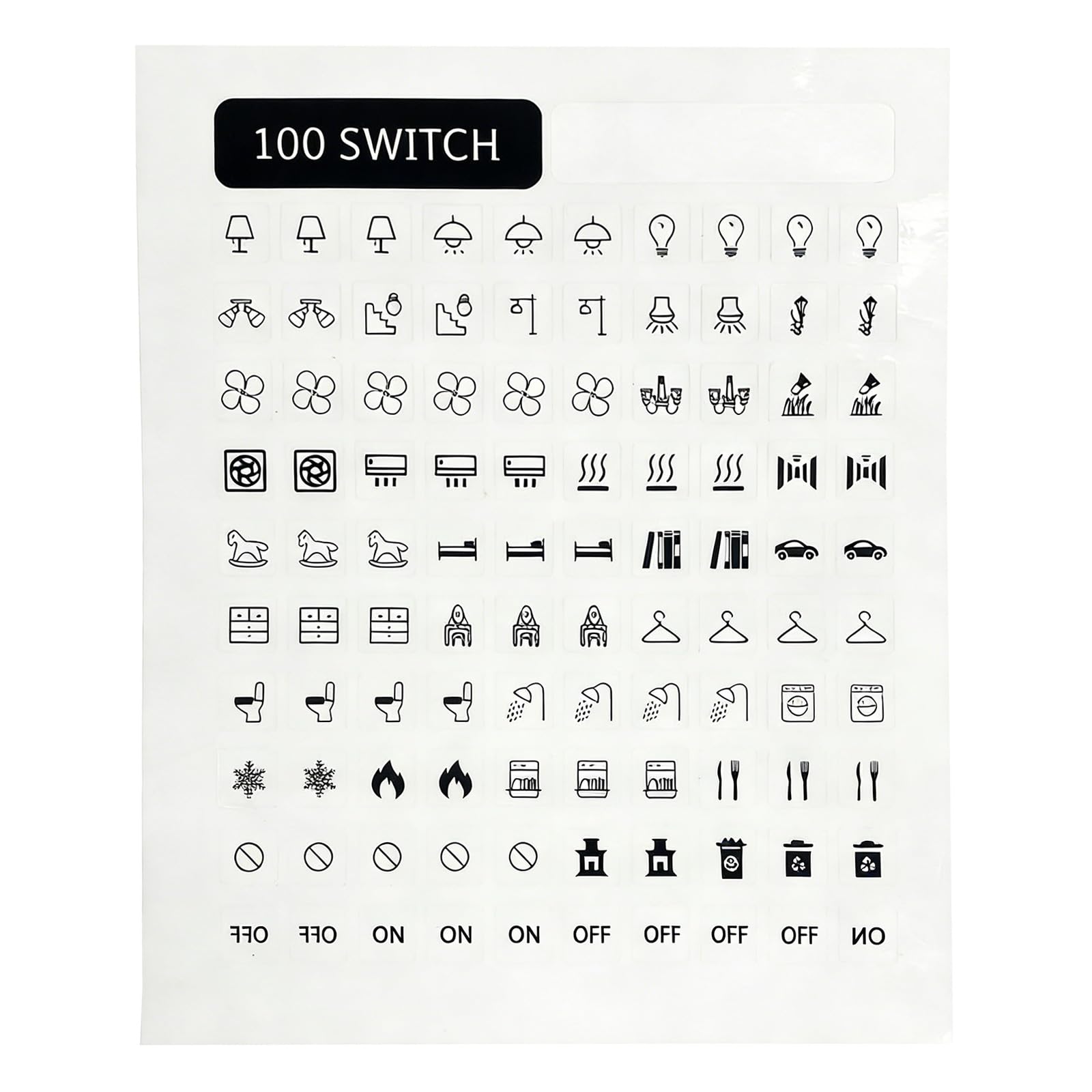 Switchs Labels Sticker, Waterproof Panel Label for Bathroom Kitchen Switches Panels Decal Light Plate Sticker Decal