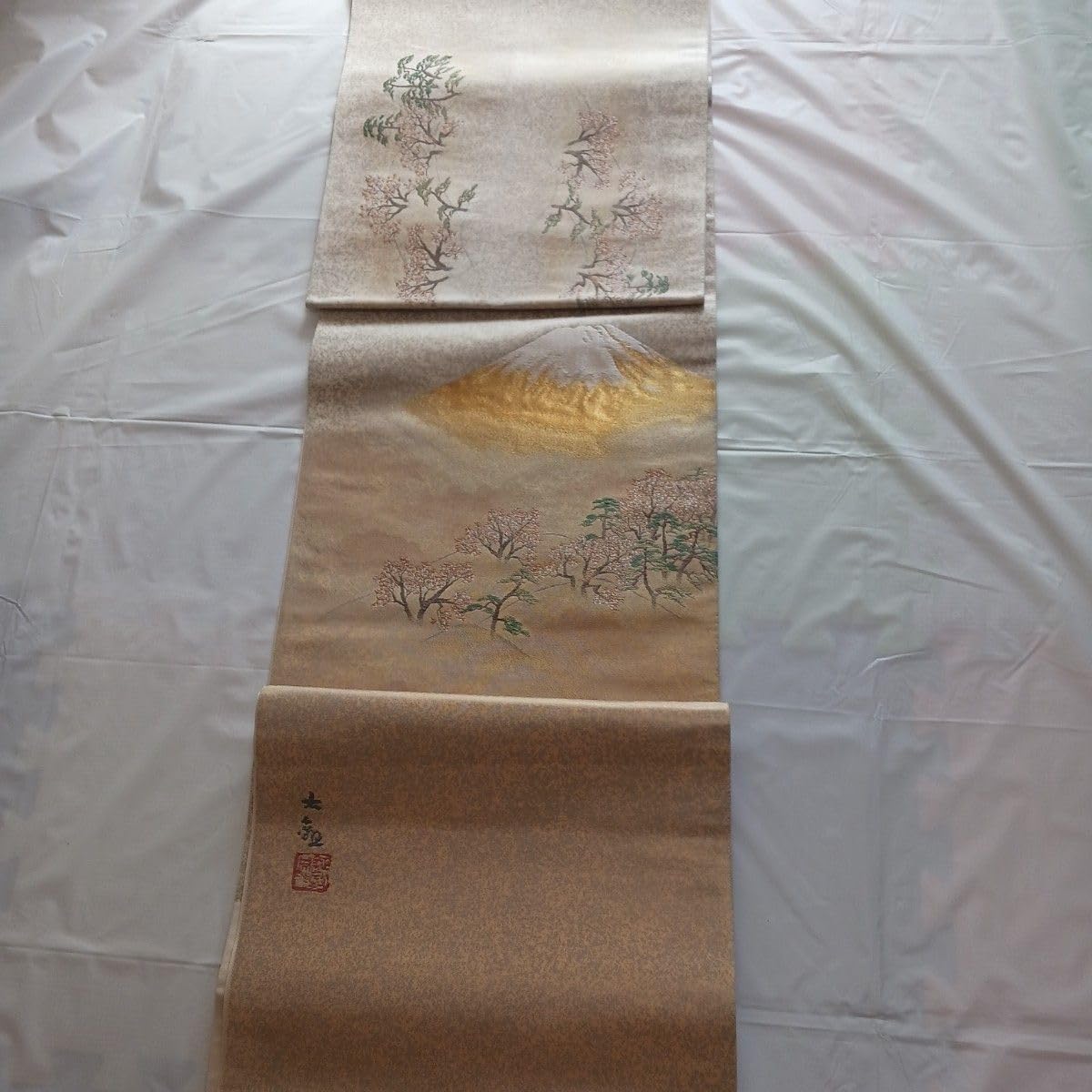 Amazon.co.jp: じゅらく謹製 横山大観 富士山袋帯 正絹 金糸 美品 