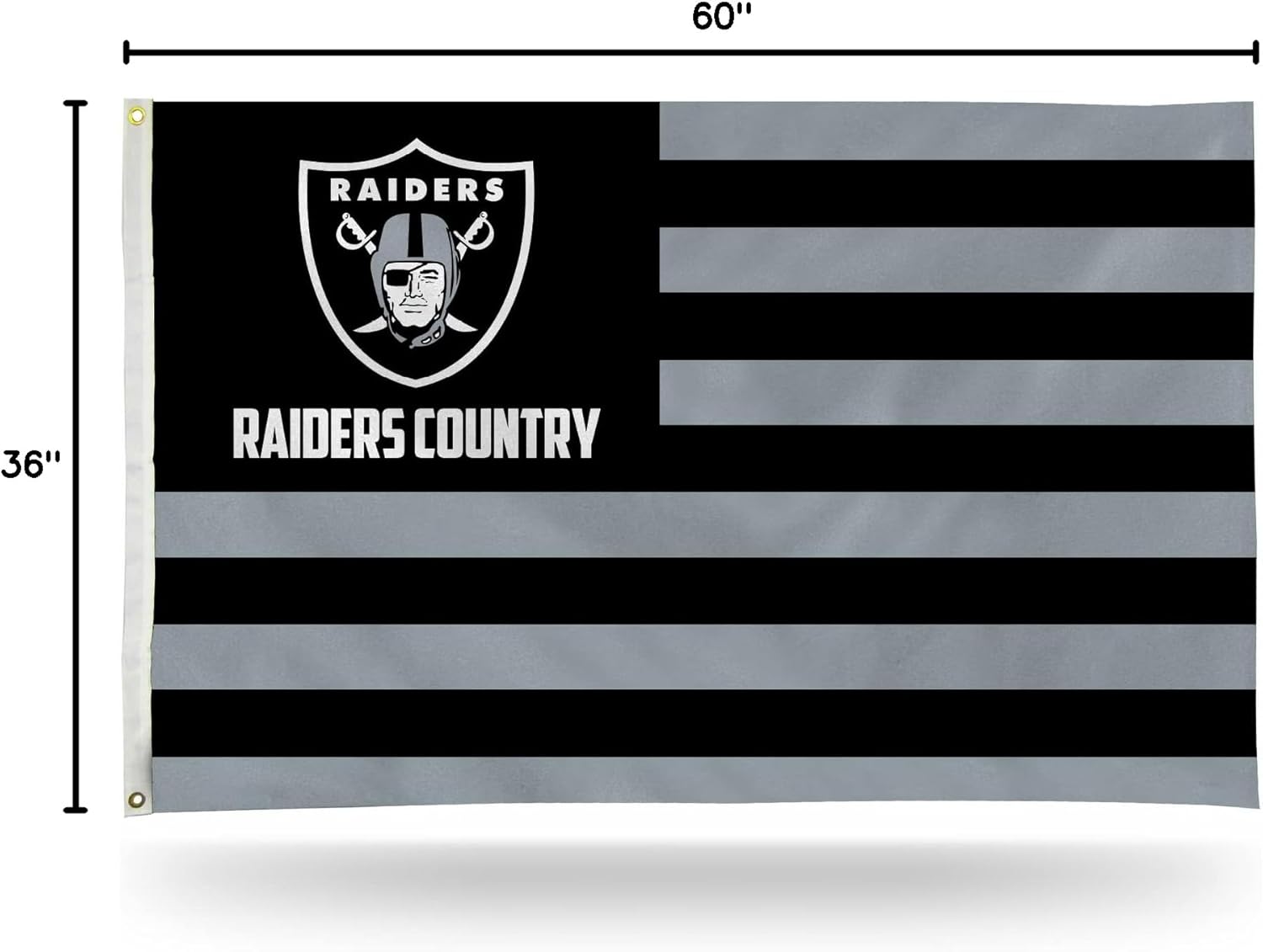 NFL Rico Industries Las Vegas Raiders Country 3' x 5' Banner Flag 3' x 5' Banner Flag Single Sided - Indoor or Outdoor - Home Décor