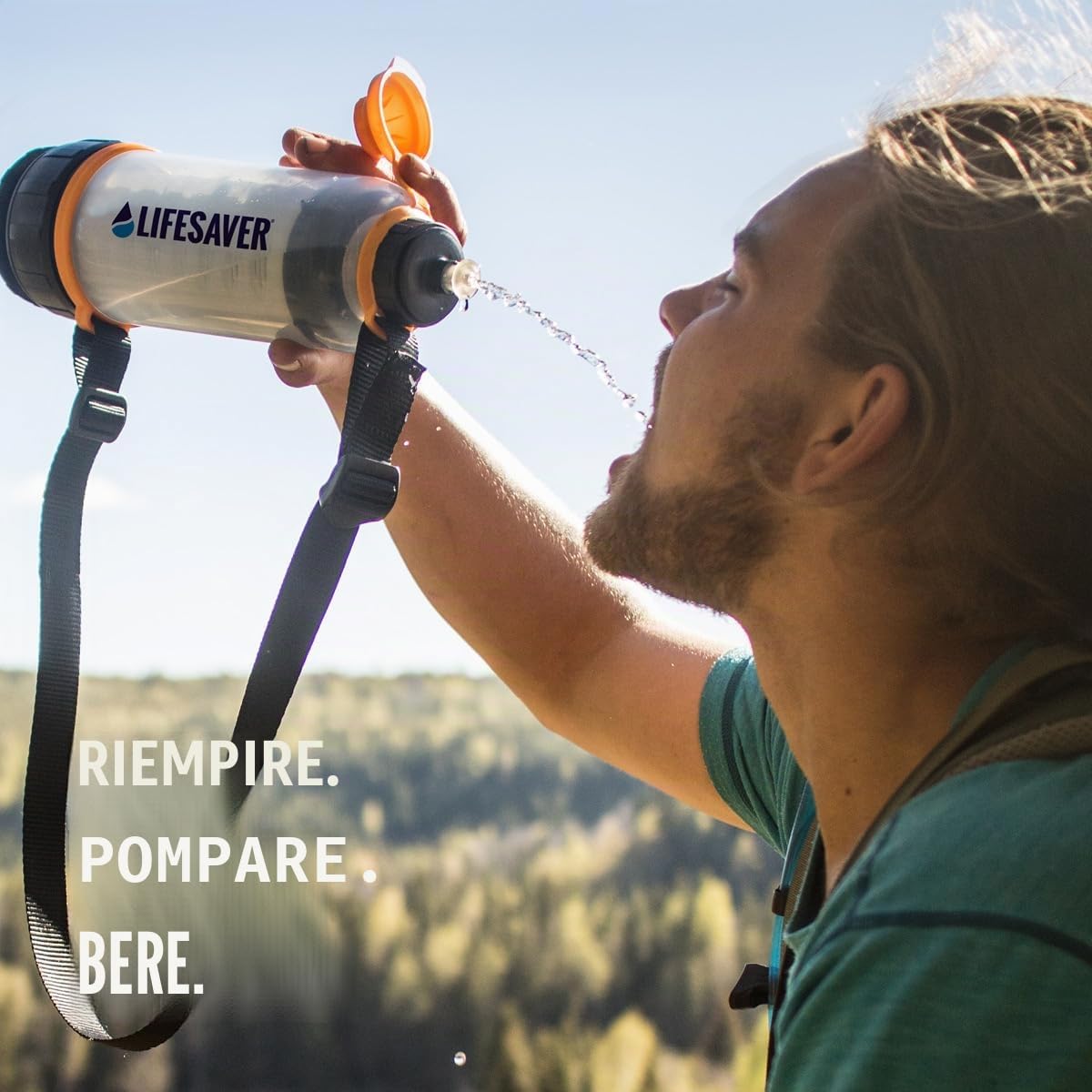 LifeSaver Bottle Kit Sopravvivenza Militare Professionale - 750ml Kit di Sopravvivenza Purificatore Acqua, Filtri Carbonio, 6000 Litri, Rimuove 99.99% Batteri Virus Parassiti Microplastiche