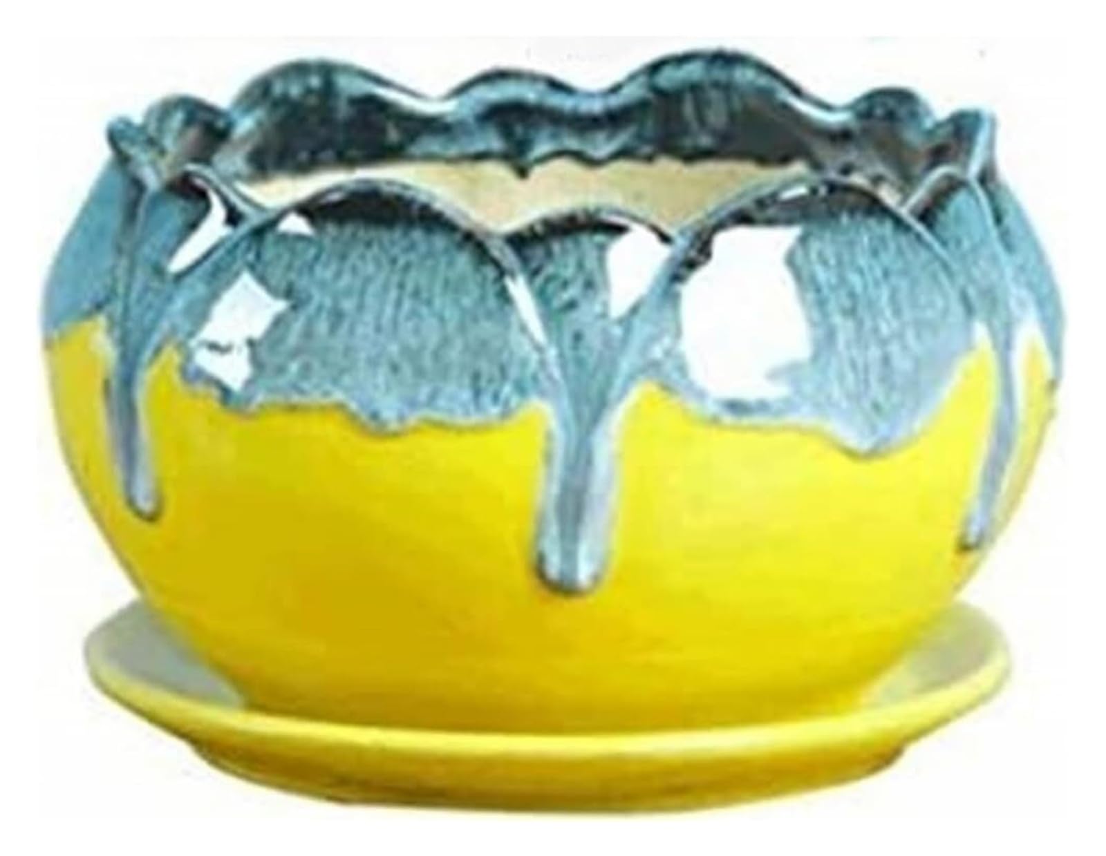Pots de fleurs amusants en céramique verte pour plantes d'intérieur et bureau