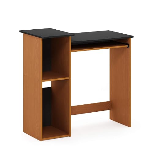 Furinno Econ 33-inch Wide Desk with 2-Tier Open Shelf, Light