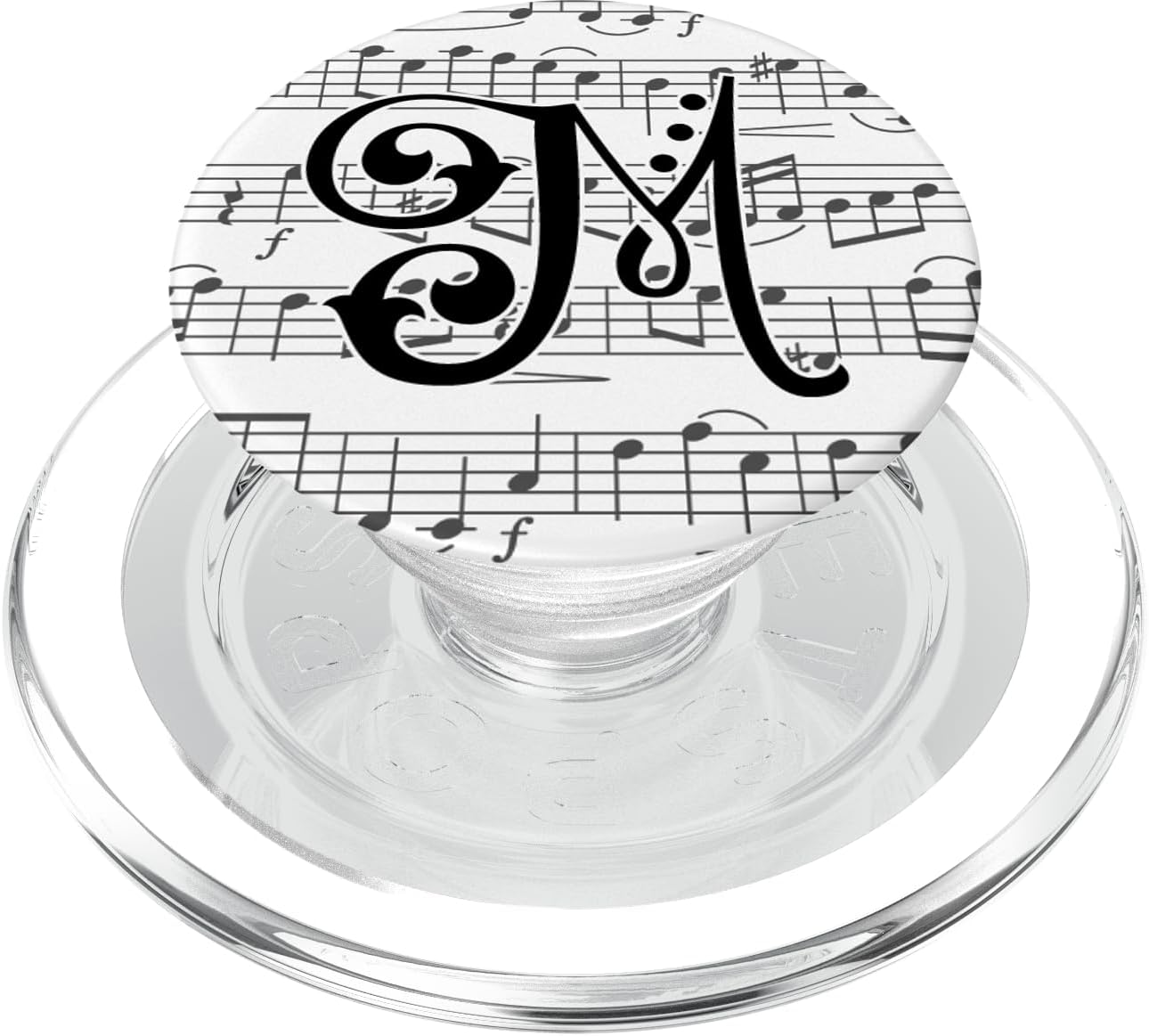 Music Monogram Initial of Capital Letter M PopSockets PopGrip: Swappable Grip for Phones & Tablets PopSockets PopGrip for MagSafe