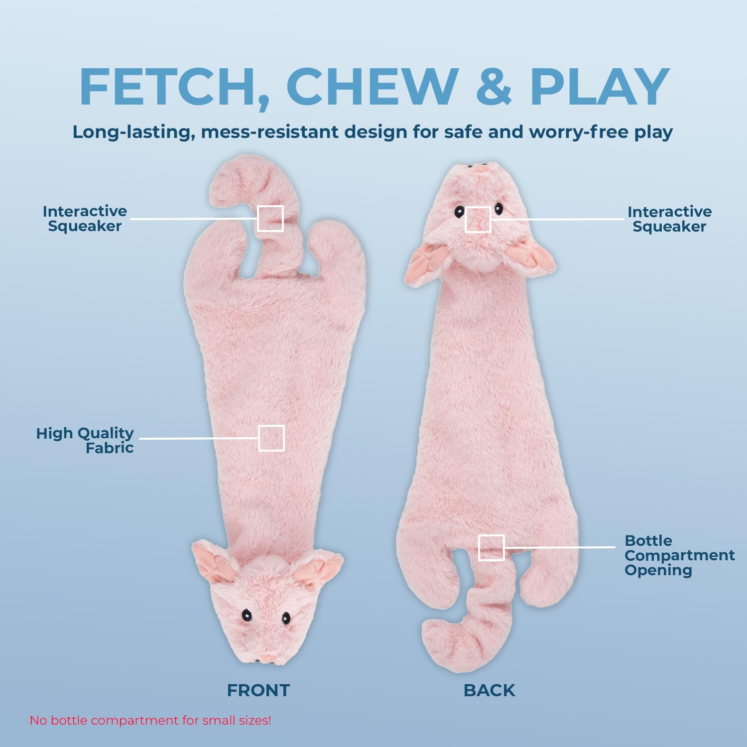 Best Pet Supplies 2-In-1 Stuffless Squeaky Dog Toys With Soft, Durable Fabric for Small Medium, And Large Pets - Image 4