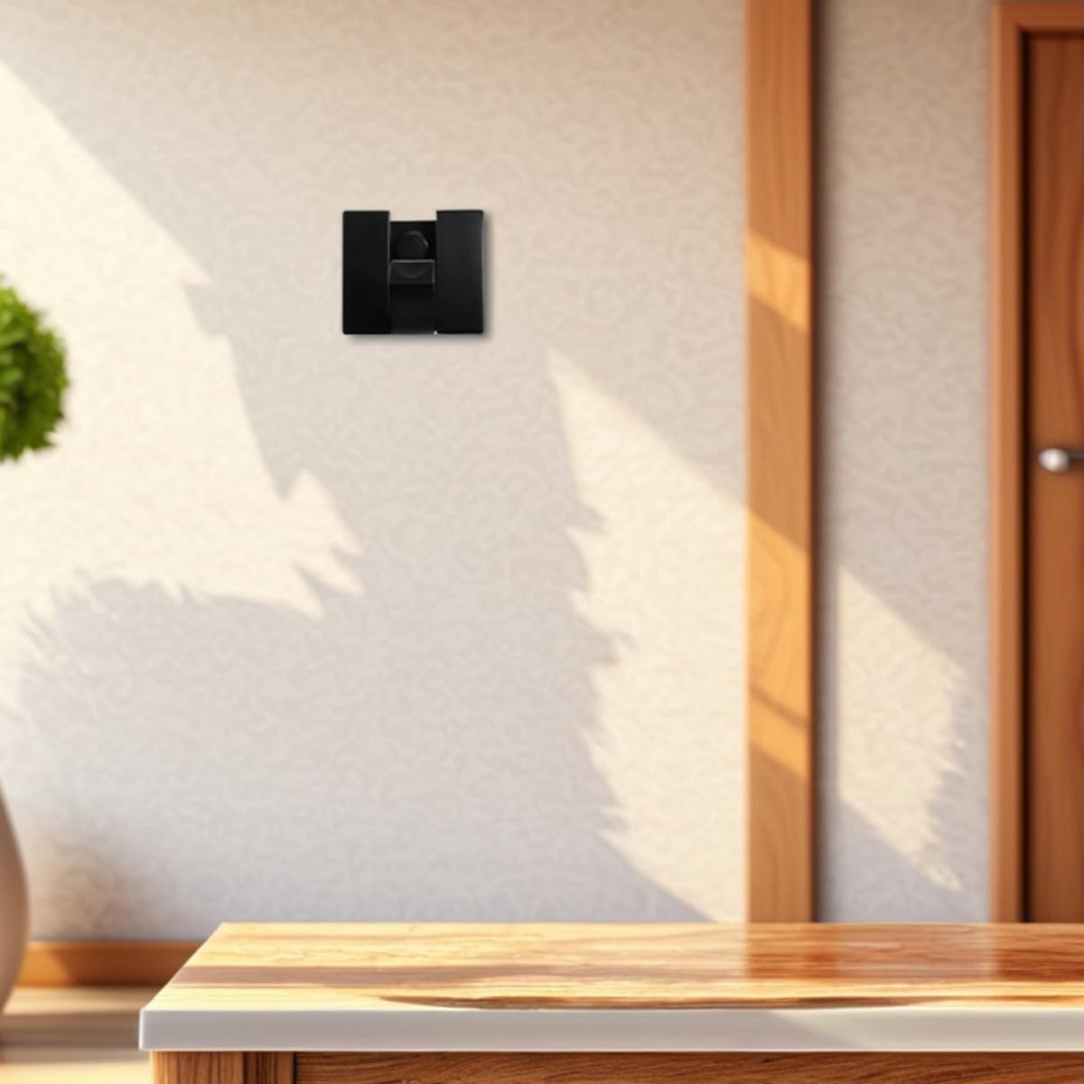 BETOOKY Ganchos de Pared Plegables de Aluminio Espacial Negro, 4 Unidades, Multiusos para Baño y Dormitorio, Colgadores Adhesivos Resistentes para Toallas, Ropa y Llaves