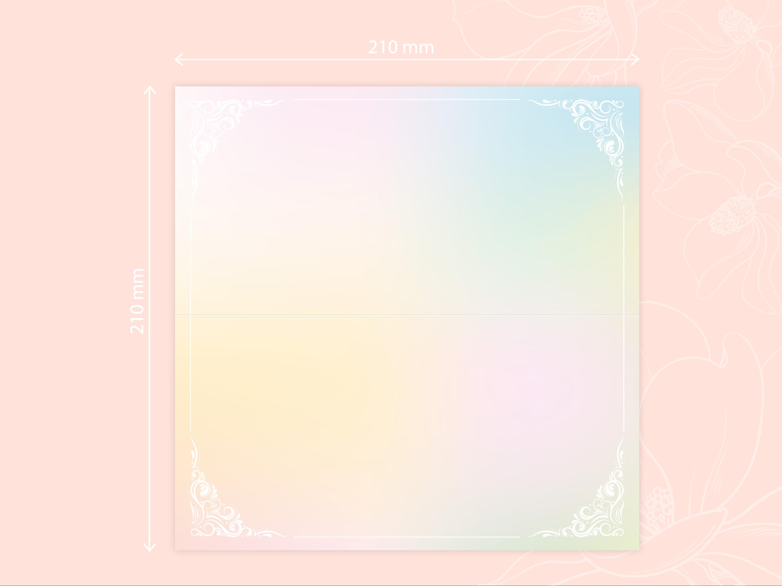 250 Einladungskarten für Hochzeit, Standesamt, Geburtstag, Konfirmation, Kommunion, Jugendweihe, Taufe, Geburtstag Jubiläum. Klappkarten DIN lang (21 x 10,5 cm). Elegantes Design zarter Farbverlauf