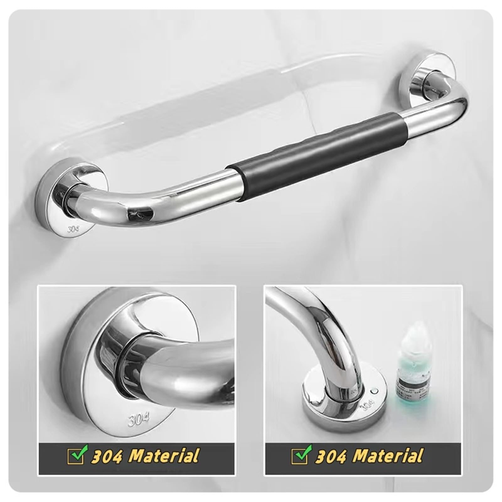 Barras de apoyo para discapacitados, manija de seguridad para ducha, pasamanos de bañera de Acero inoxidable antideslizante para Personas mayores y discapacitad