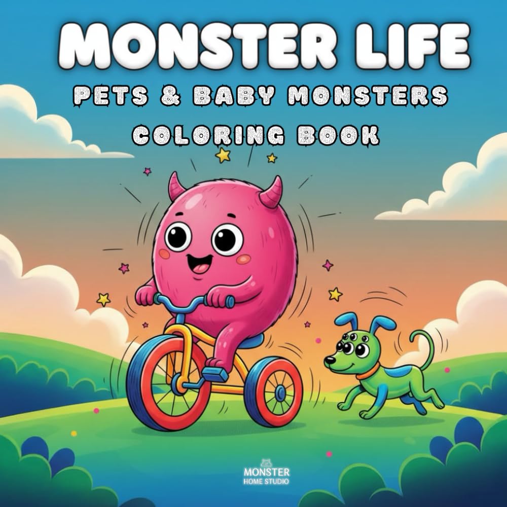 Monster Life: Pets & Baby Monsters — Coloring Book for Kids, Teens & Adults (40 Cute & Cozy Pages to Color) (Monster Life: Cute & Cozy Coloring Book Series)