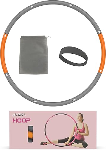 Miniatura 8 de Hula Hoop para adultos  Aros de hula para adultos ajustables de tamaño grande para ejercicio con diadema y bolsa  Aros de hula con peso  Aros de