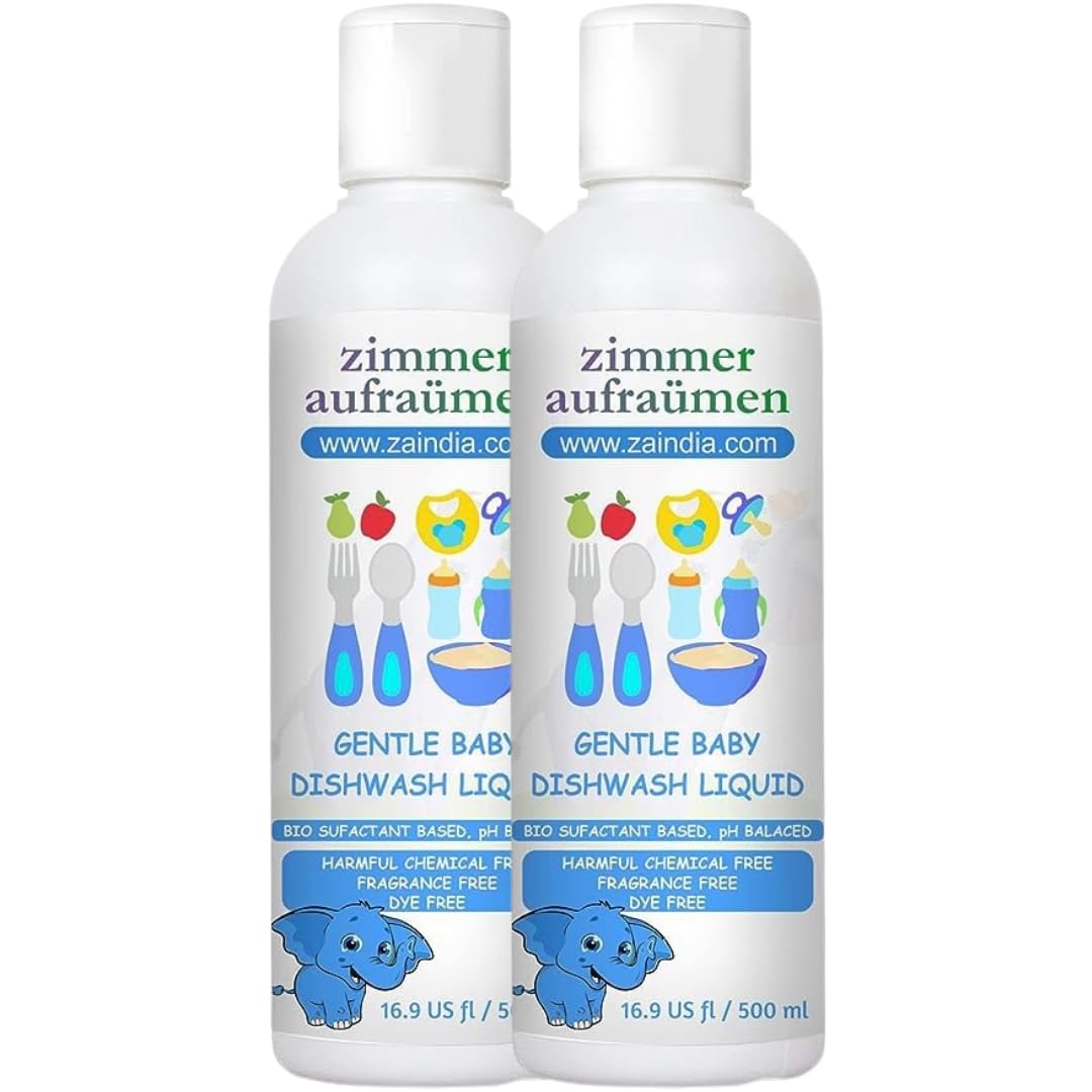 Zimmer Aufraumen Baby Bottle & Dish Wash, Natural Liquid Cleanser (450ml + 450ml). Allergen Free. Fragrance Free. Toxic Chemicals Free. With with Natural & Organic Cleaning Agents. (B09S6S6XVL) Amazon Price History, Amazon Price Tracker